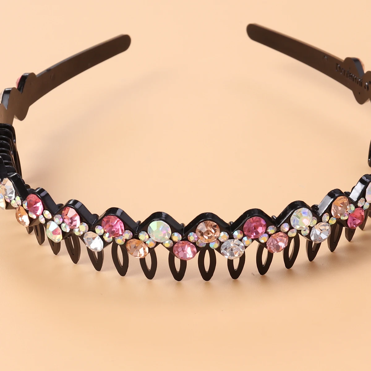 

Wave Headband Large Crystal Teeth Comb Hairband For Girls Rhinestone Hair Hoop Party Wedding Holiday Cosplay Fancy Ball Daily