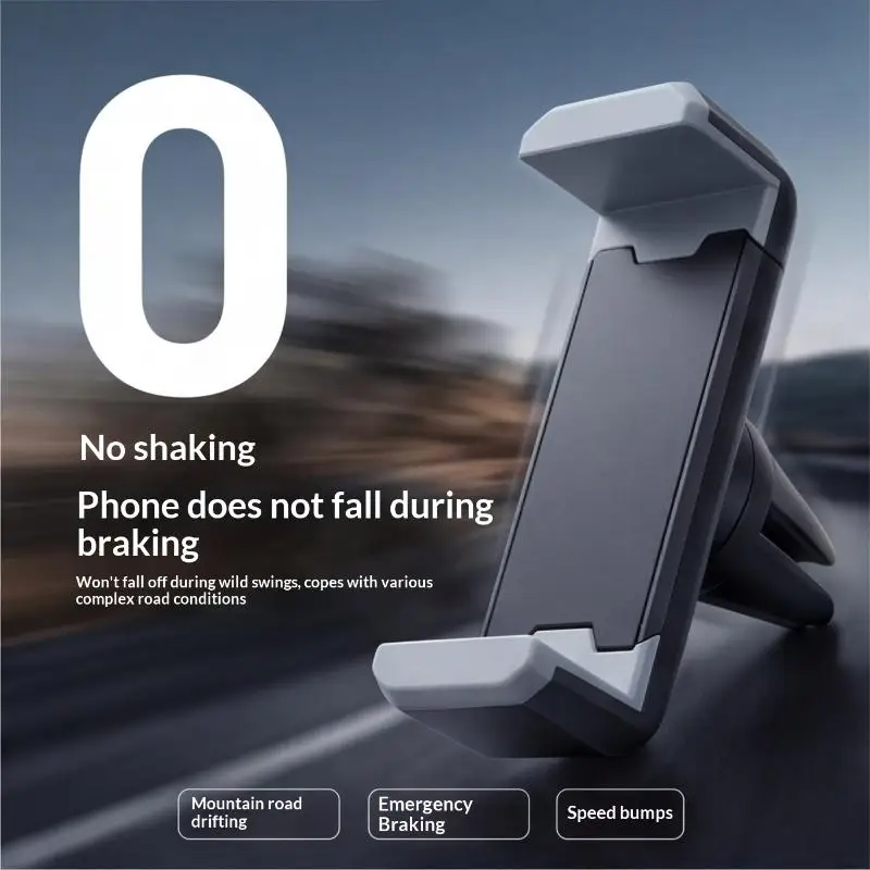 Universal Car Phone Holder Residue-free Air Vent Mount Clip Portable Car Phone Stand for Rental Cars Temporary Use