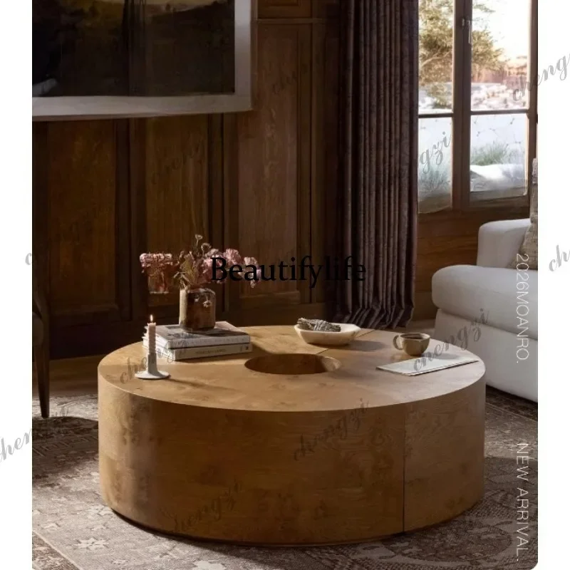 B178  Round coffee table designer creative combination household deformable medieval tree tumor coffee table