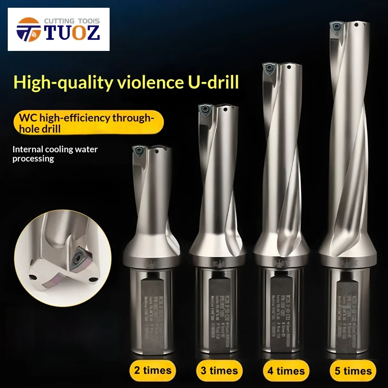

U Drill Tool Holder C25 C32 C40 Spade Drill Flat Bottom U-Type Shallow & Deep Hole Drill WC Water Jet CNC Quick Drill