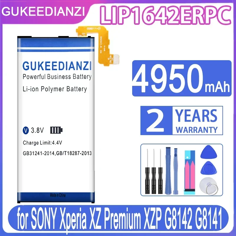 GUKEEDIANZI Сменный аккумулятор LIP1642ERPC 4950 мАч для SONY Xperia XZ Premium G8142 XZP G8142 G8141