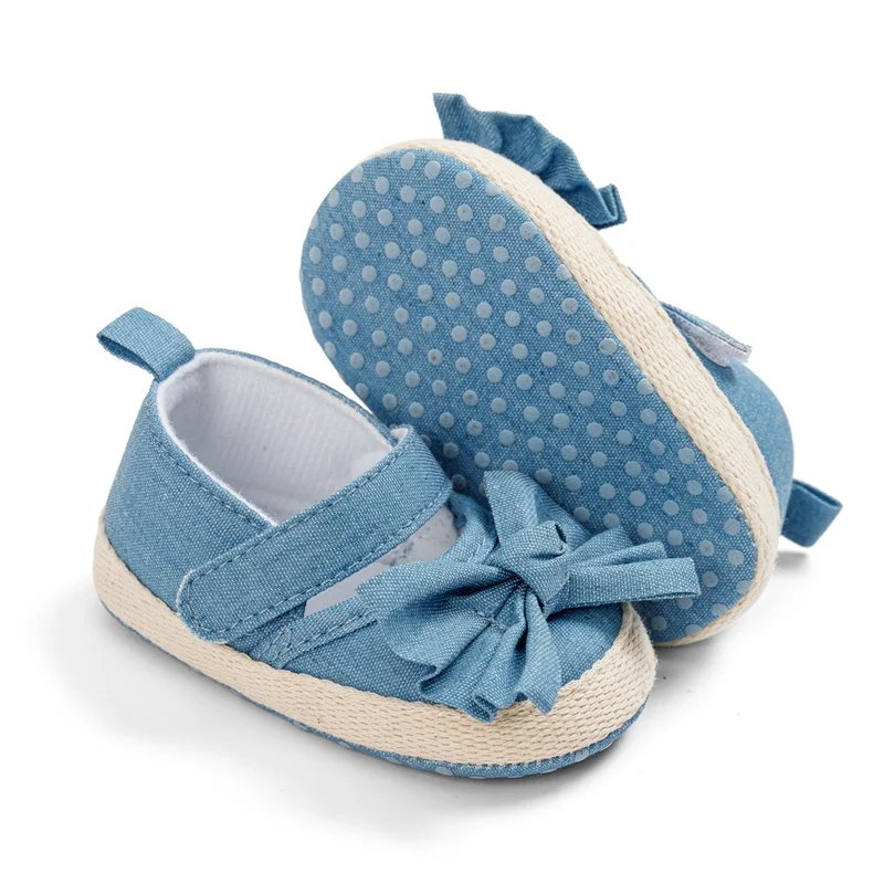 Summer Toddler Baby Girl Shoes Flowers Bow 0-1Years Infant Girls Cotton Shoes Soft Soled Non-slip Footwear Crib Shoes