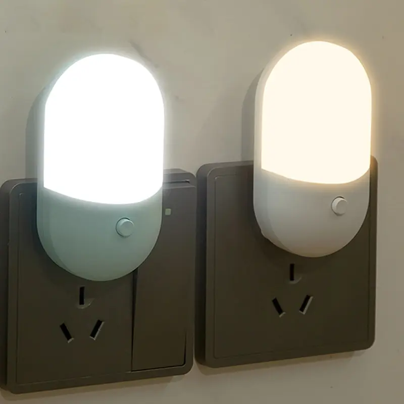 2 PC Led Mini Night Light Switch Plug In Led Lighting Eye Protection Night Lamp Use For Bedside Baby Feeding Decoration Bedroom