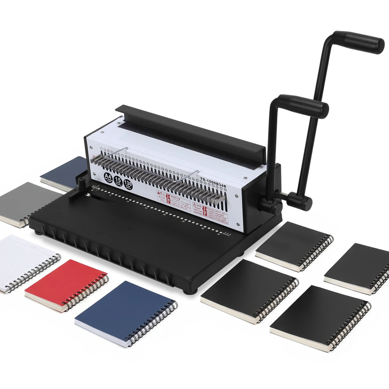 

1500B34R Round Hole Binding Machine Wear Resist 3:1 Pitch Wire-O Binder Iron Ring A4 Paper Binder Tool for Home & Office