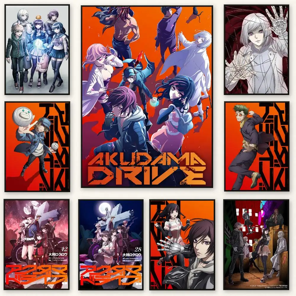Cyberpunk anime Akudama Drive Poster Peel And Stick Indoor Bedroom Wall Decor Aesthetic Gift