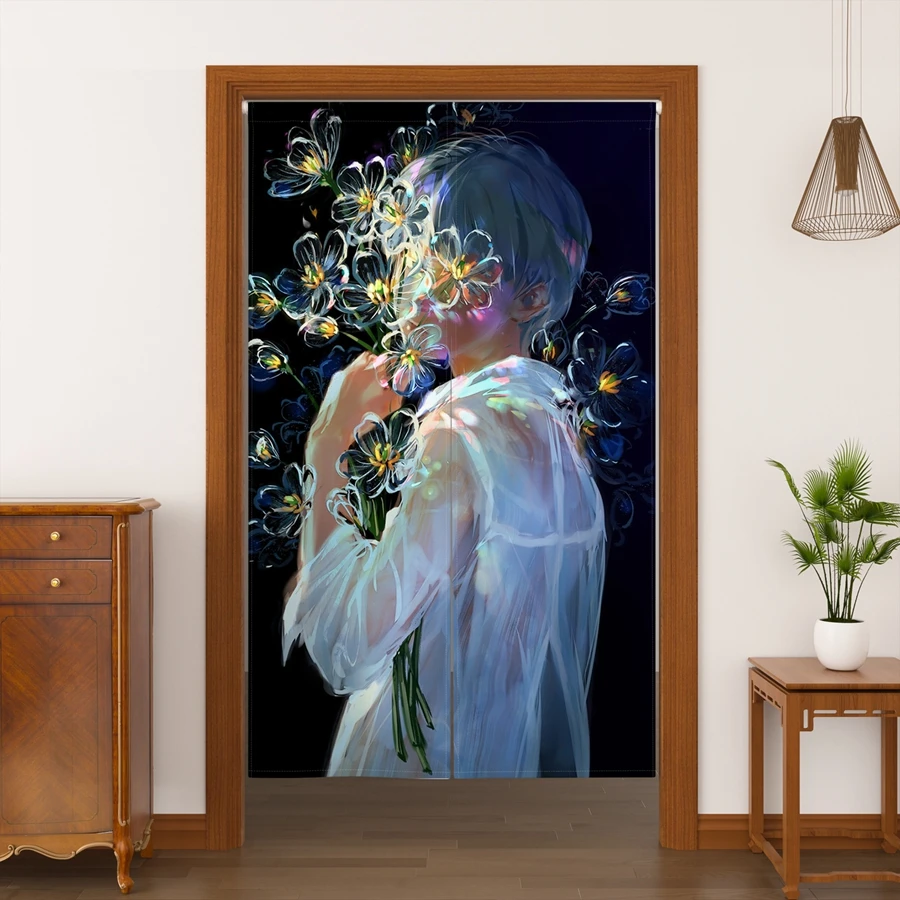 Anime Characters Noren Japanese Door Curtain Home Bedroom Entrance Kitchen Doorway Curtains Restaurant Door Hanging Decoration