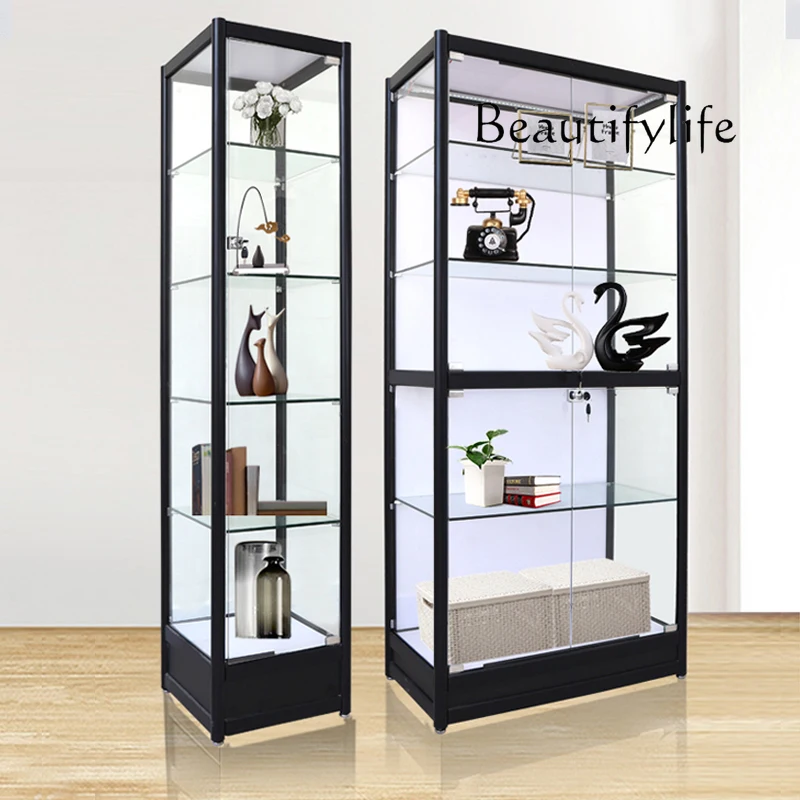 

French style custom.Custom Shopping Mall Glass Cabinet Full Aluminum Frame Glass Display Showcase With LED Lighting