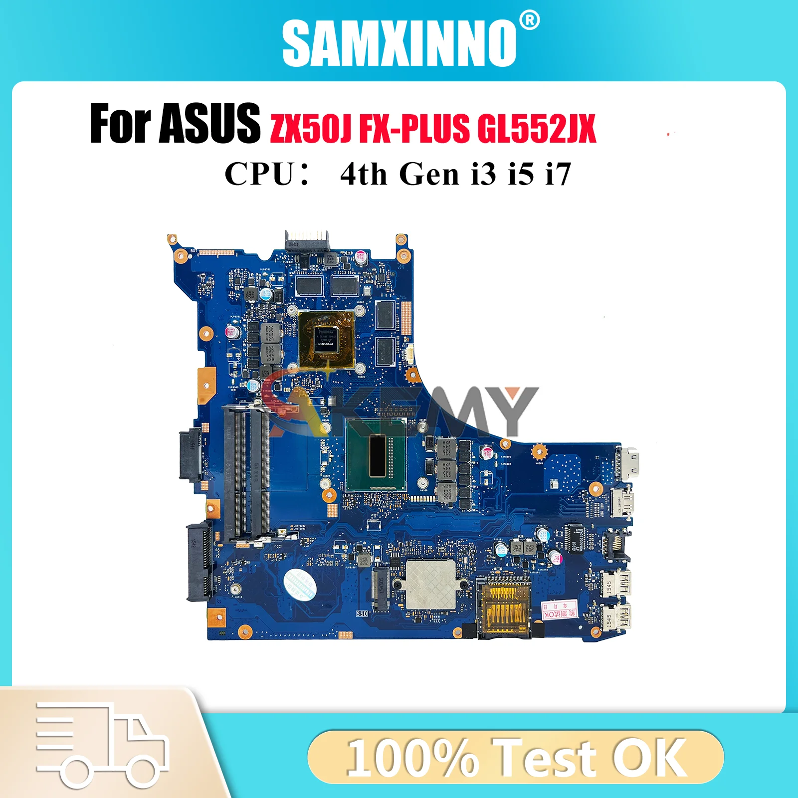 

GL552JX Laptop Motherboard For ASUS ROG GL552JX ZX50J FX-PLUS GL552J Notebook Mainboard With i3 i5 i7 CPU tests OK fast shipping