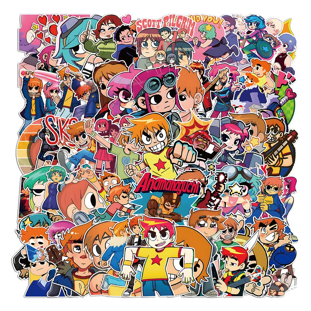 10/30/60PCS Scott Pilgrim Cartoon Stickers Decoration Suitcase Scrapbooking Phone Laptop Stationery Kid's Toy Sticker