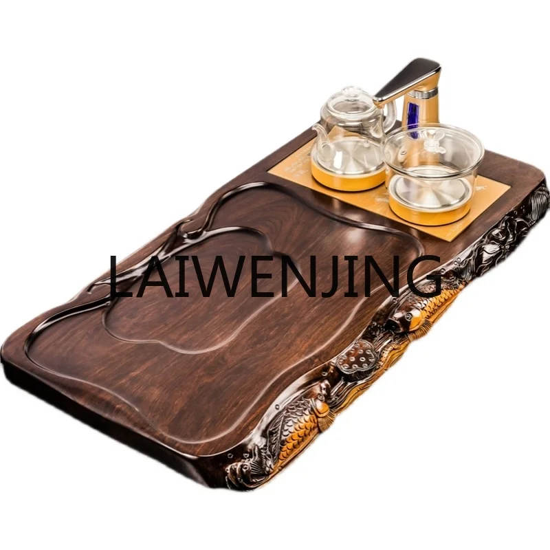 

Ebony Solid Wood Whole Plate Tea Tray Kung Fu Purple Sand Modern Home Living Room Office High-End Tea Set Bubble