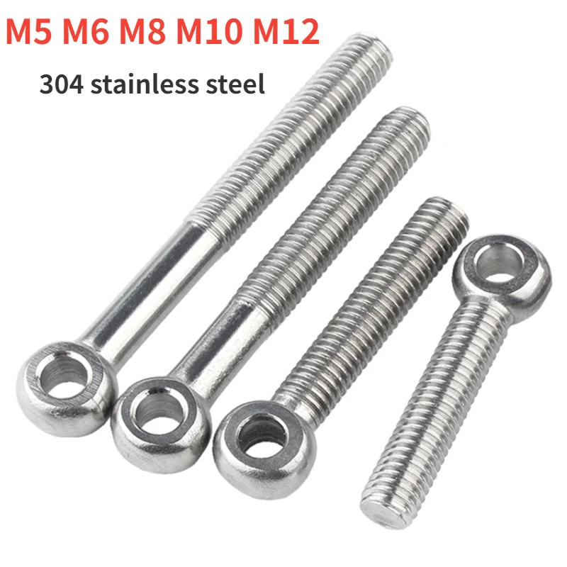 M5 M6 M8 M10 M12 304 Stainless Steel Ring Link Bolt Fisheye Eye Slip Hole Screw Live Bolt Fisheye With Hole