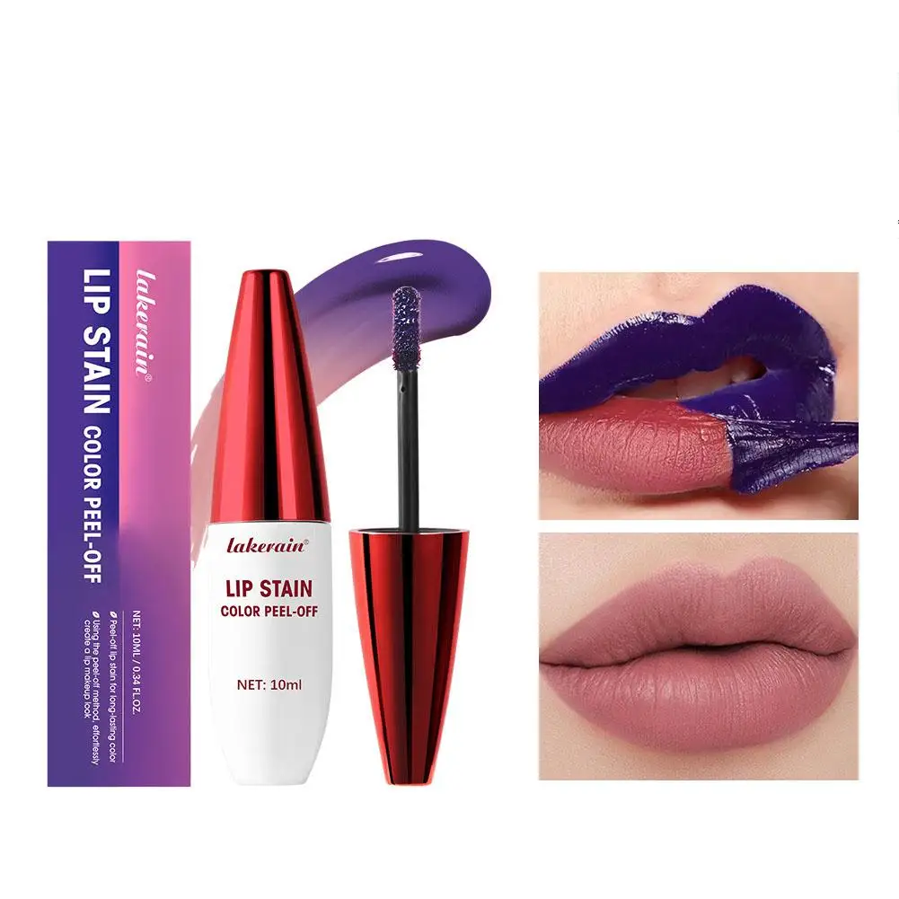 10ml Peel Off Rose Pink Lip GLOSS Matte Outline Contour Transfer กันน้ํา Tint ทน Lip Lip Tear Off TATTOO ธรรมชาติ I8q6