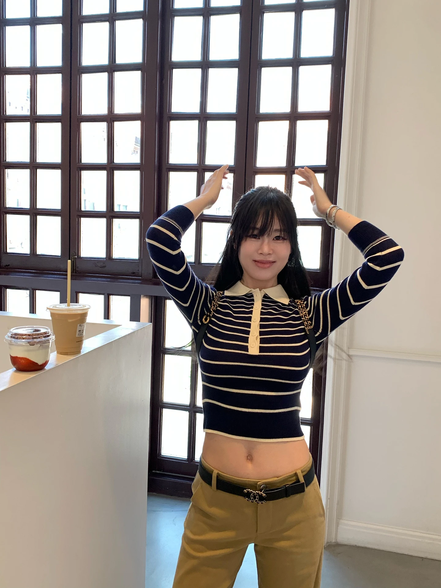 

Unique Beautiful Blue Stripes Knitted Sweater Women's Early Autumn Top Casual Sle Long Sve Slim Fit Faionable