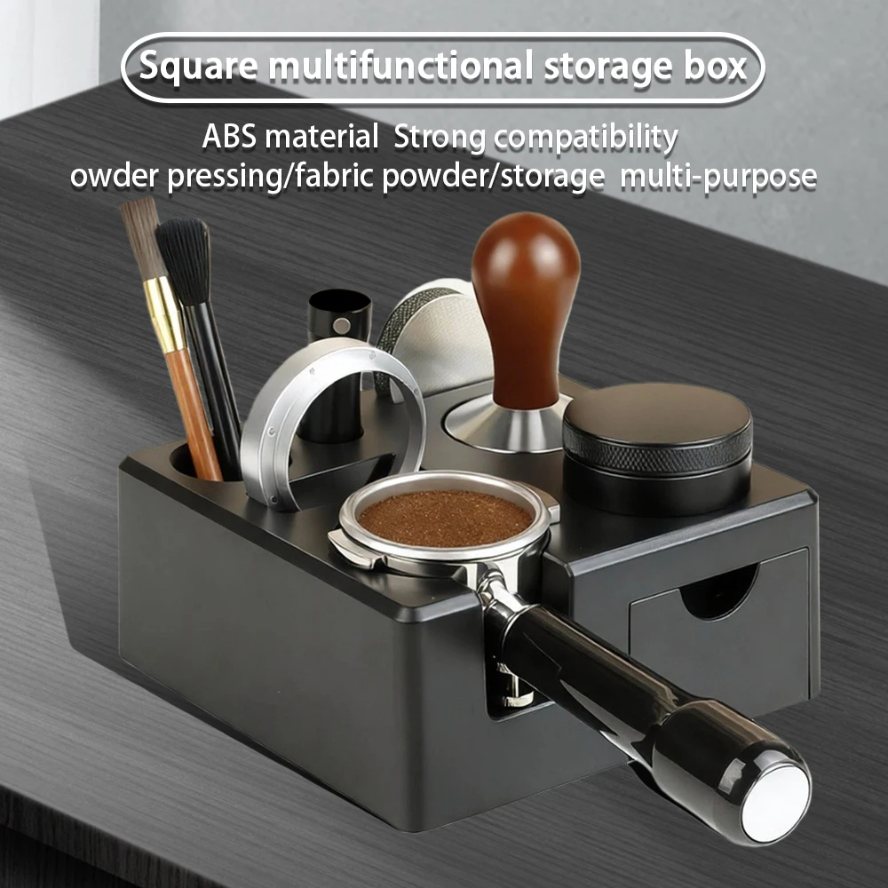 Quadratisches Italienisches Kaffeepulverhalter-Set, Stoff-Pulverspender-Basis, Multifunktionales Aufbewahrungsregal mit Griff, Für den Hausgebrauch
