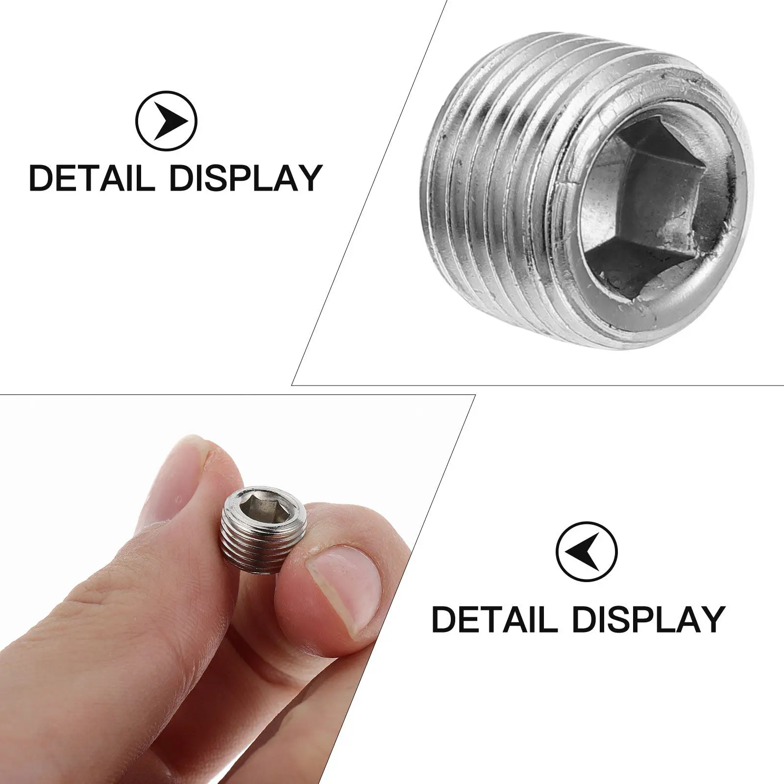 12pcs 1/8 Inch Pneumatic Plug with Internal Hex Head for Tube Hose End Cap Sealing Engine Block Water Pump Ports