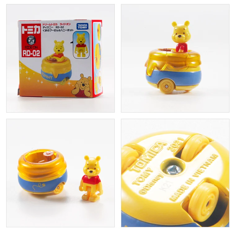 TAKARA TOMY-modelo de vehículo de Motor Tomica Winnie The Pooh RD-02, adorno, Mini coche de aleación fundido a presión, juguete para niños, regalo de Navidad