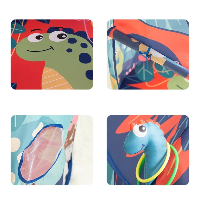 Tienda de campaña de dinosaurio para niños, tienda de juguete emergente para niños, casa de juegos interior grande, tienda tipi para niños, casa Infantil Tipi portátil
