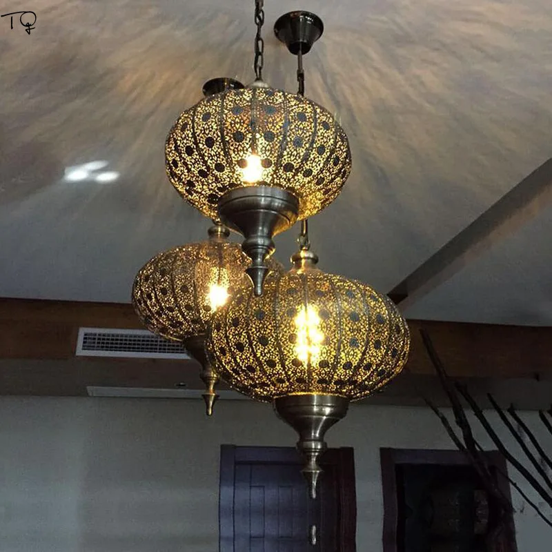 Vintage Retro Industrial Pendant Lights Moroccan Lamp LED Decorative Suspension Luminaires Home Decor Kitchen Loft Living room