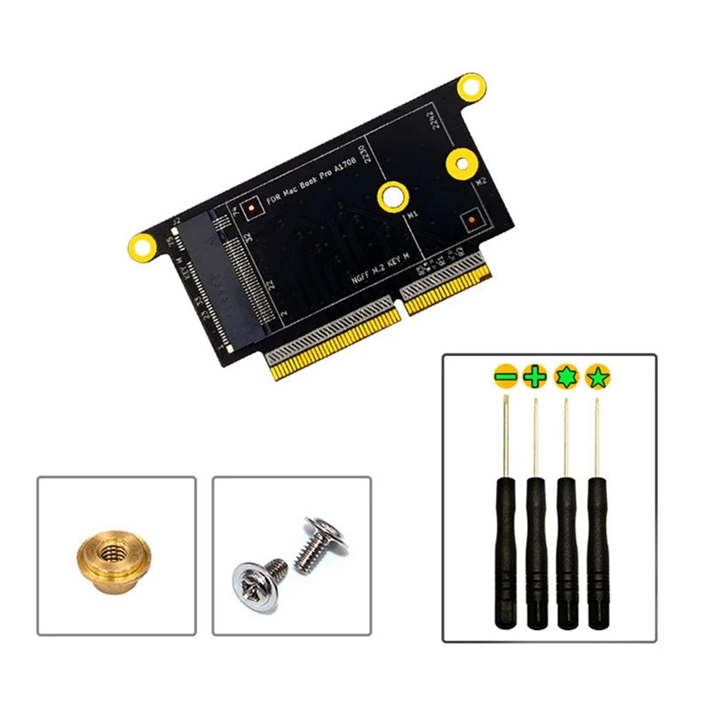 Adaptor SSD A1708, Nvme PCI Express PCIE ke NGFF M2 kartu adaptor SSD M.2 SSD untuk Apple Pro Retina 13In A1708 2016