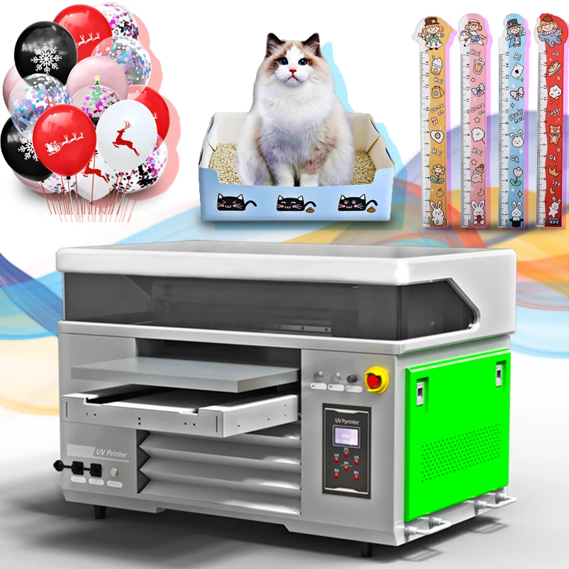 The latest 4060 UV DTF printer desktop A2 UV printer printing swimming cap pen wooden brand AB glue varnish UV inkjet printer