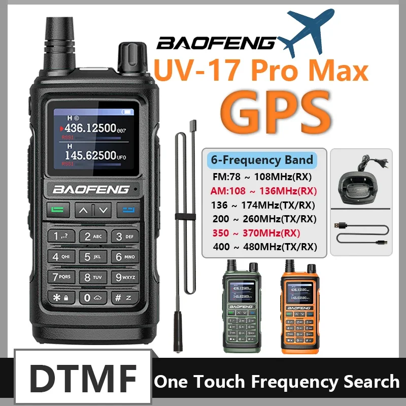 

Baofeng UV-17 PRO GPS Air Band Walkie Talkie 999CH UV-17 Pro Max Wireless Copy Frequency NOAA Six-Band Amateur Ham Two Way Radio