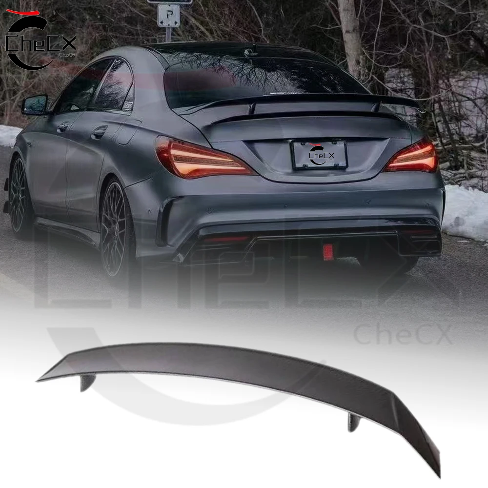 For Mercedes Benz 2013-19 CLA W117 C117 CLA45 CLA180-260 Highquality Fiberglass Material Rear Spoiler PK Style Trunk Lid Spoiler