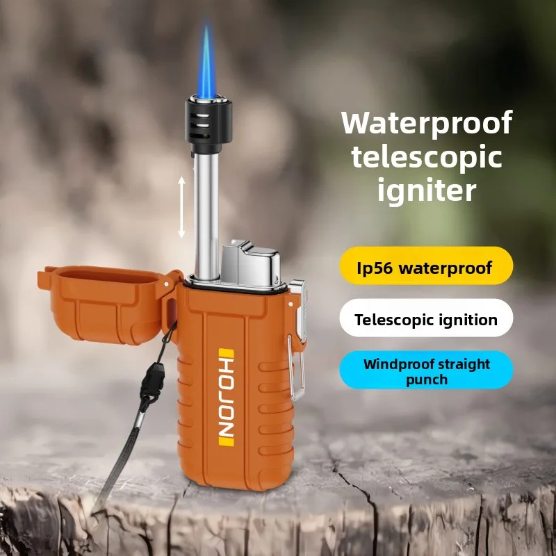 Outdoor Camping Sealed Waterproof Lighter Lighter Lightweight Portable Retractable Ignition with Lanyard Inflatable Lighter