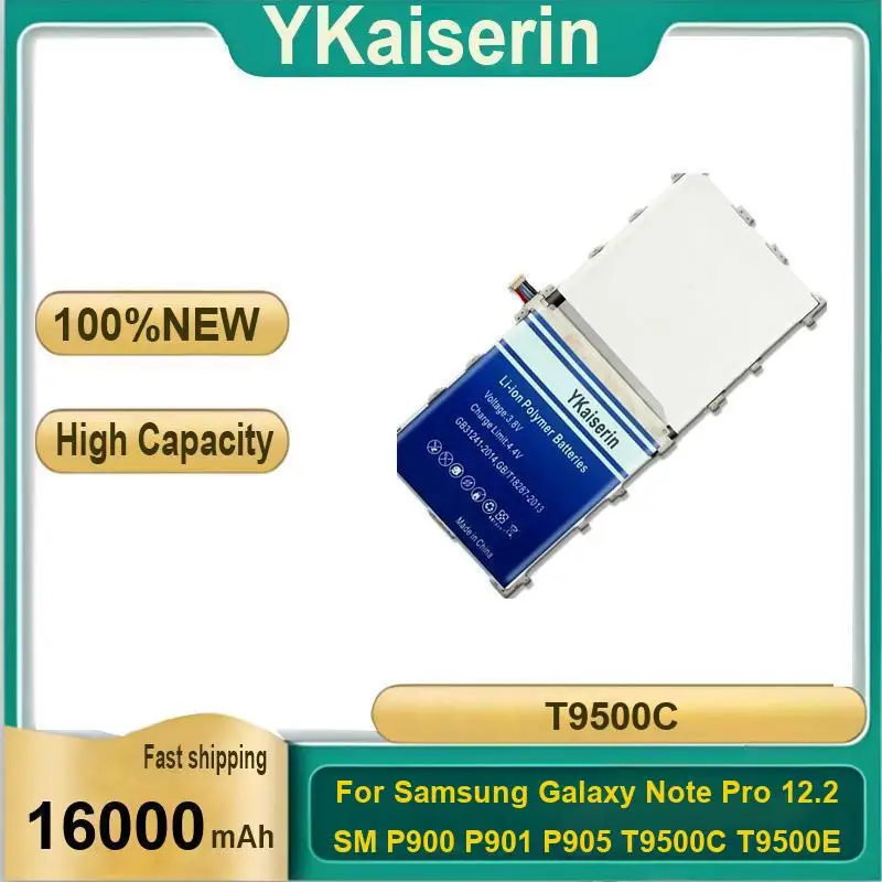 

YKaiserin T9500E T9500C Tablet Battery for Samsung Galaxy Note Pro 12.2 SM-P900 P901 P905 16000mAh Batteria + Free Tools