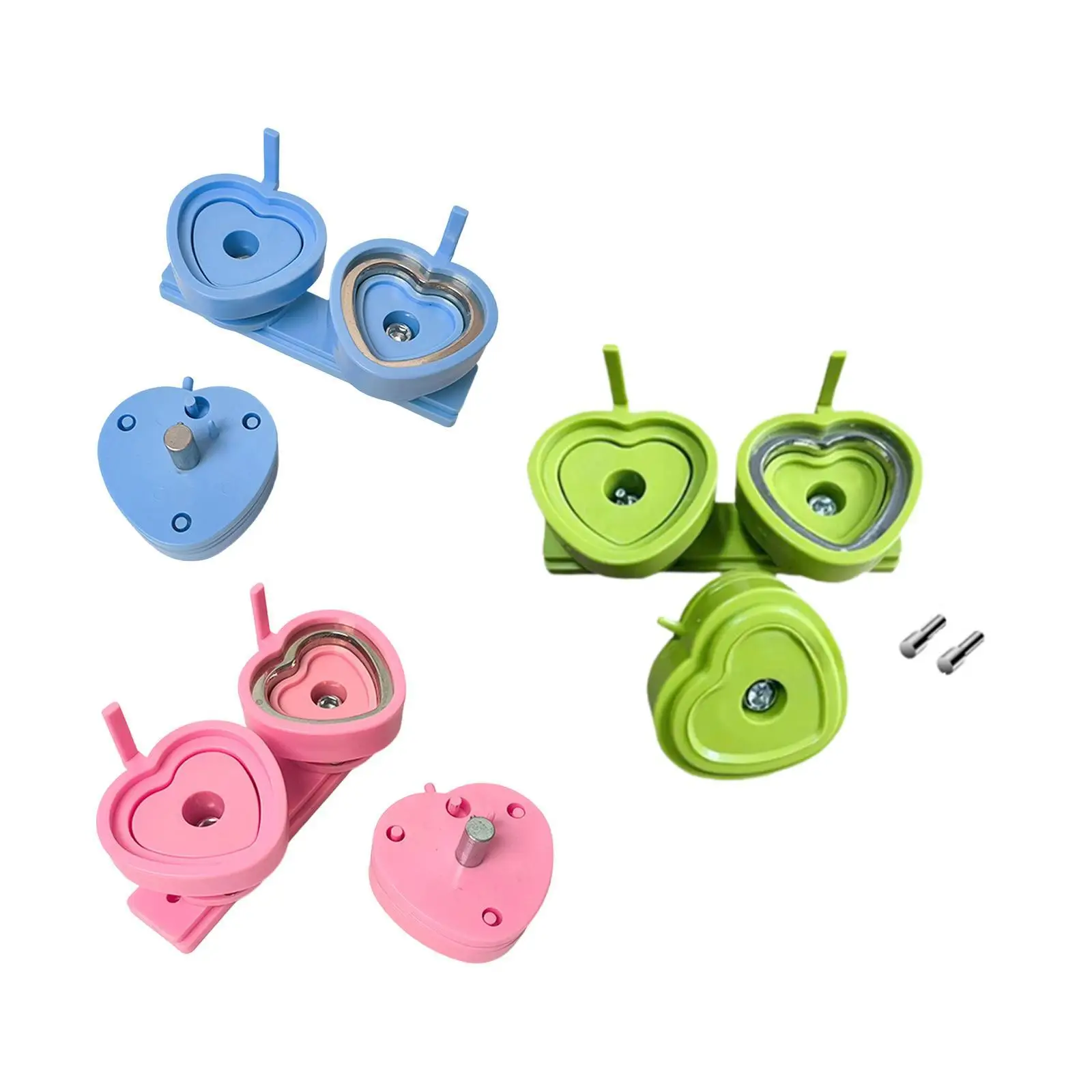 

Badge Maker Die Mold Interchangeable Heart Press Machine Supply for Home Workshop School Event Medal DIY