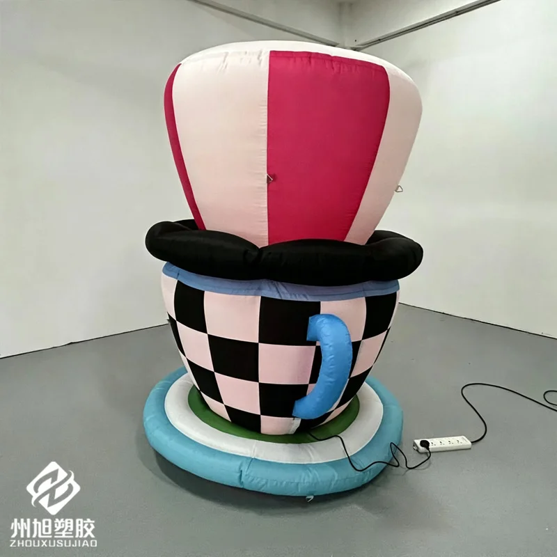 Inflatable teacup, cute cartoon, Alice in Wonderland garden theme party stage decoration advertisement