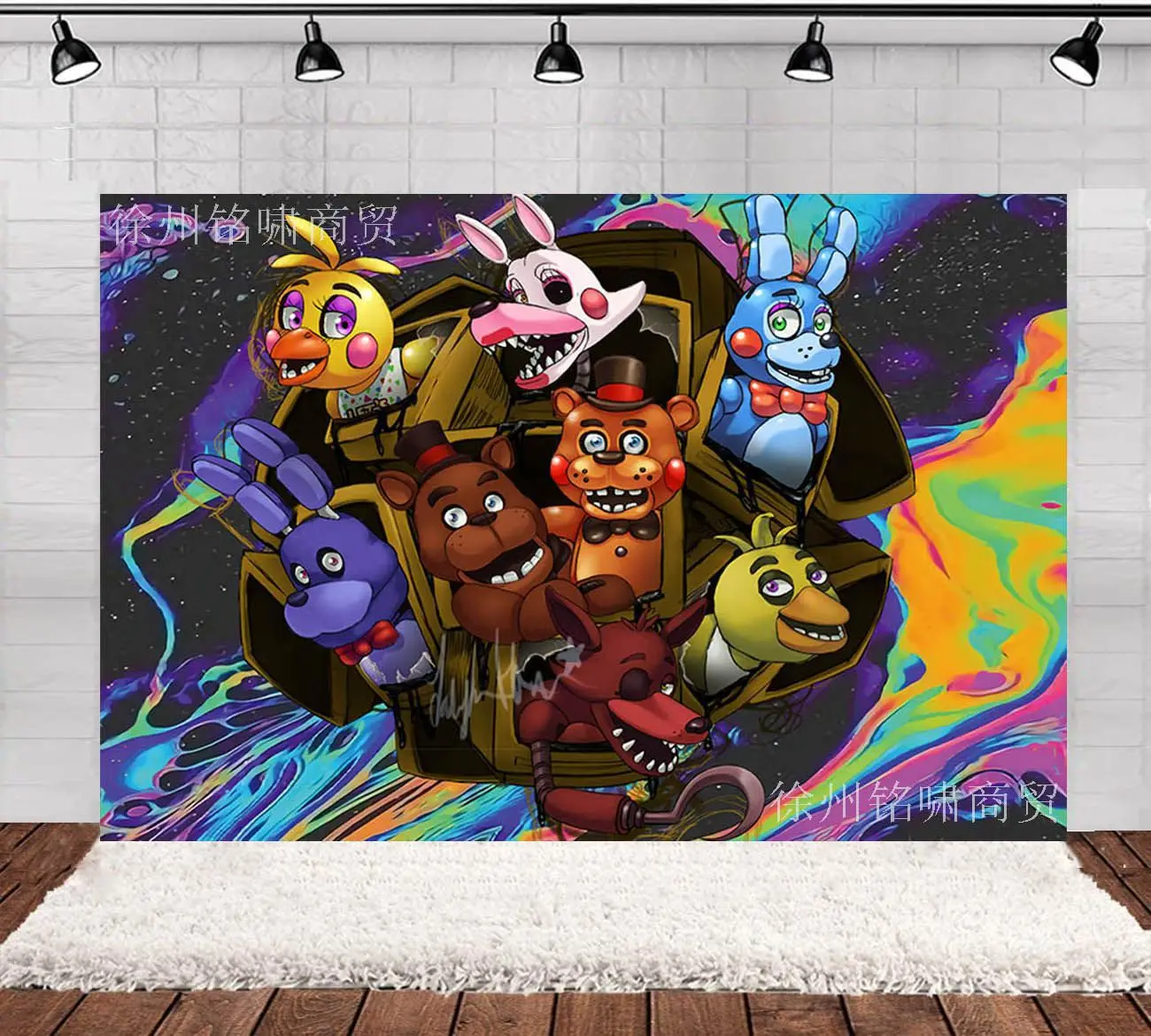 FNAF Puntelli per la impostazione della scena Five Nights at Freddy's Party Stoviglie Banner Topper Bandiera appesa Simpatici palloncini Decorazione di compleanno