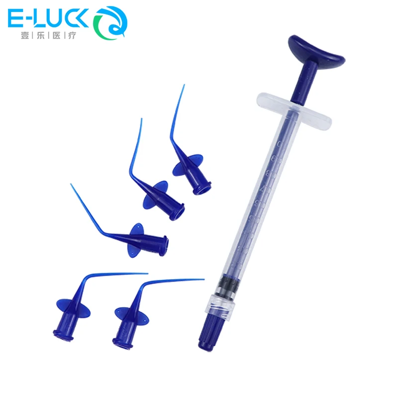 Dental Syringe Plastic Irrigation Syringe Dentristriy Material Delivery Needle Plastic Syringe Tip for Etching Gels