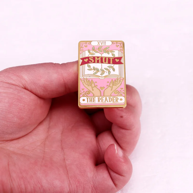 SMUT The Reader Book Enamel Pin Pink Brooch Jewelry Backpack Decorate Gifts