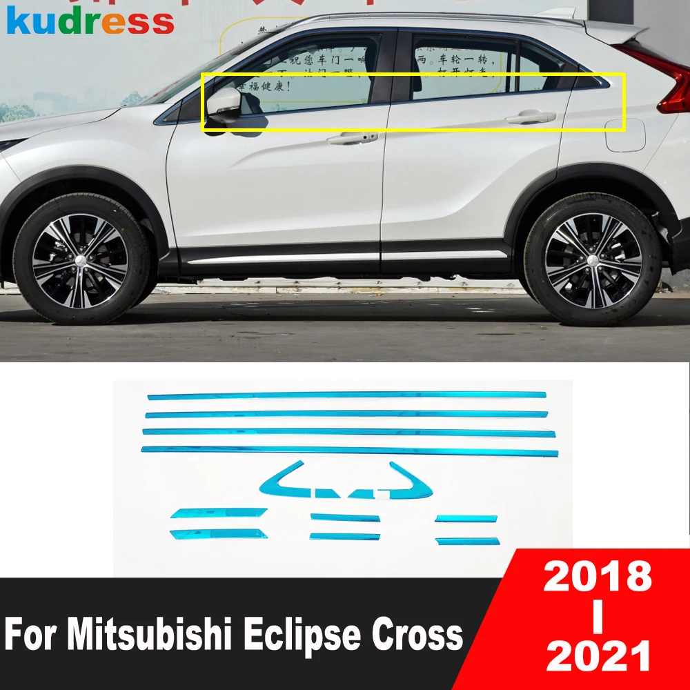

Нижняя отделка оконного порога для Mitsubishi Eclipse Cross 2018 2019 2020, стальные автомобильные оконные литьевые полосы, аксессуары