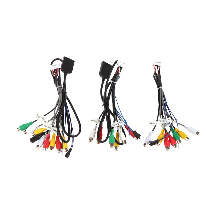 1PC Car Stereo Radio Cable 20 Pin Plug RCA Output AUX Wire Harness Wiring Connector With Fan Header For Android Navigation