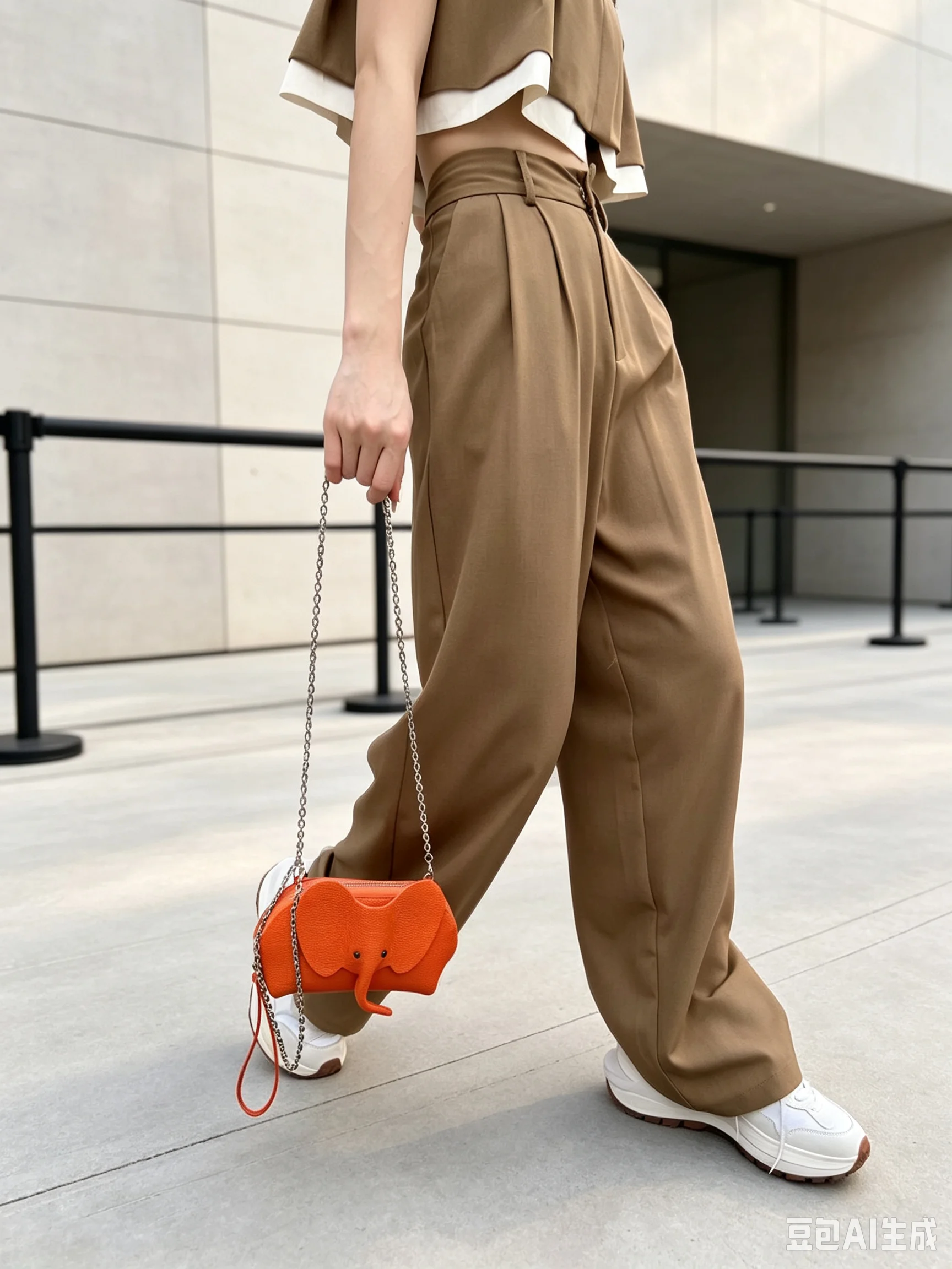 New Arrival Genuine Soft Cow Leather Mini Shoulder Bag Elephant Charm Crossbody Bag Phone Bag Woman Clutch Bag Chain Bag