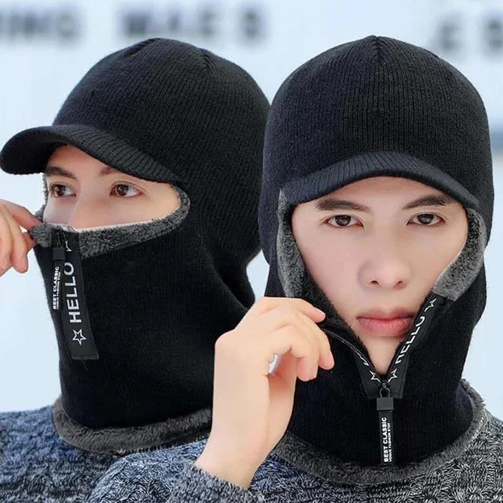 1Pcs Winter Men's Thick Ear Protection Hat, Outdoor Cold Proof and Warm Neck Cycling Hat Suitable For Daily Wear