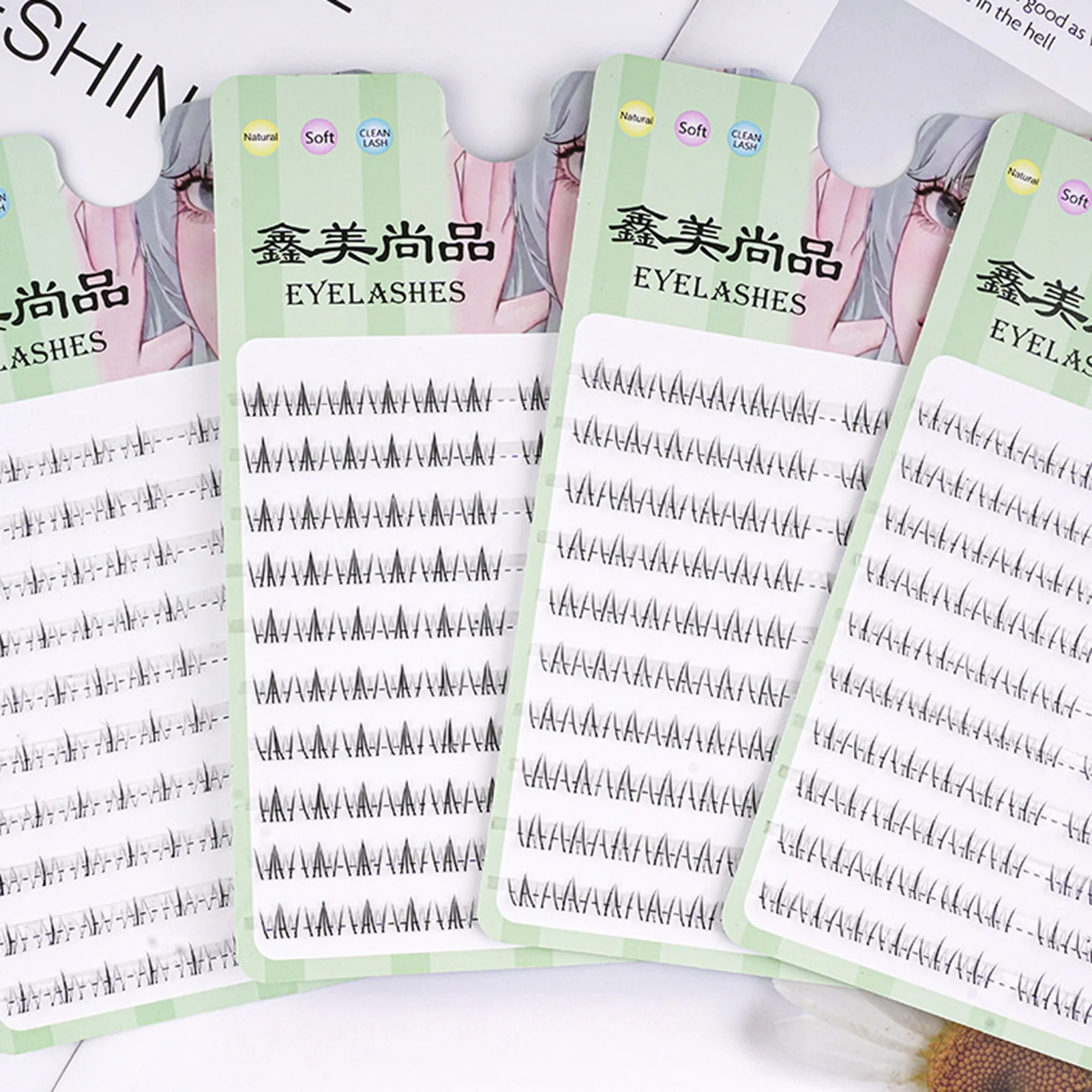 Faux-cils inférieurs en forme de V, 10 rangées de sensation d'air, tige transparente naturelle, outils d'extension de maquillage