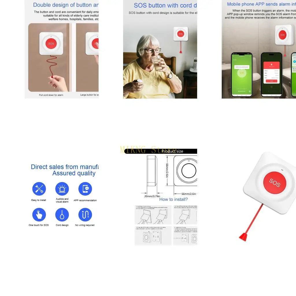 

Беспроводная кнопка SOS передатчики тревоги для немедленной помощи в срочных ситуациях лучшая продажа