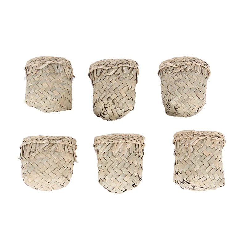 For WPL D12 1/10 RC Truck Car Upgrade Parts Storage Basket Straw Wicker Basket Rattan Pot Decoration Accessories