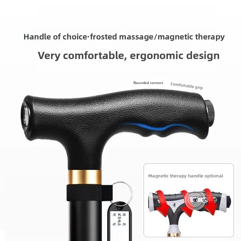 Kuangtu Anti Fall Walking Cane for Seniors Four Leg Cane Non Slip Crutch Stick Medical Quad Cane Adjustable Lightweight Aluminum