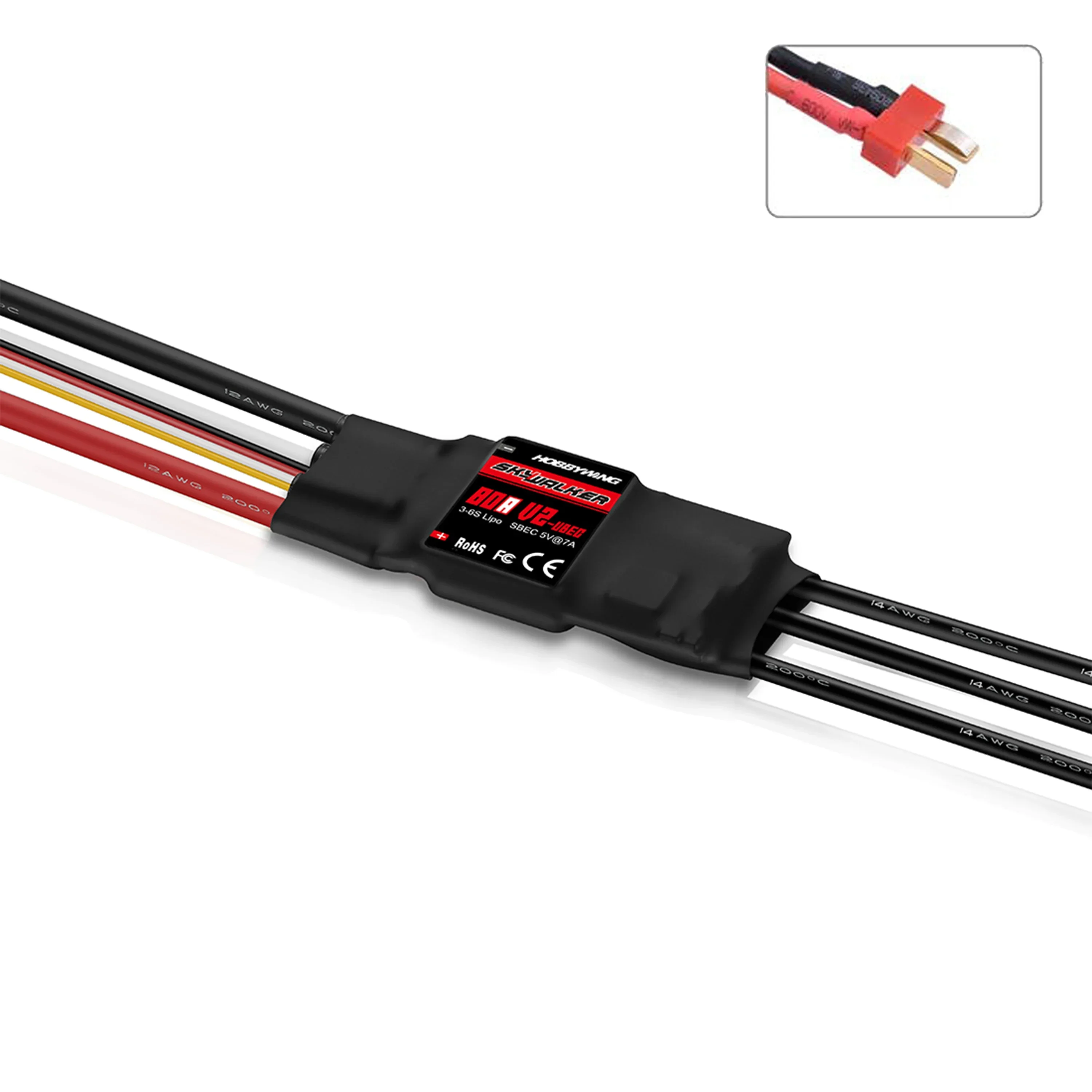 HOBBYWING Skywalker V2 15A 30A 40A 50A 60A 80A 100A Borstelloze ESC Speed Controller UBEC T/XT60 voor RC FPV Quadcopter Drone Vliegtuig