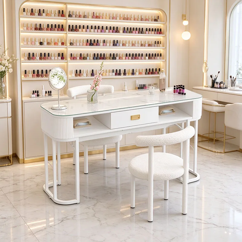 Aesthetic Elegant Manicure Table Premium Trendy Classic Rectangle Manicure Table Simple Rustic Table Manucure Furnitures