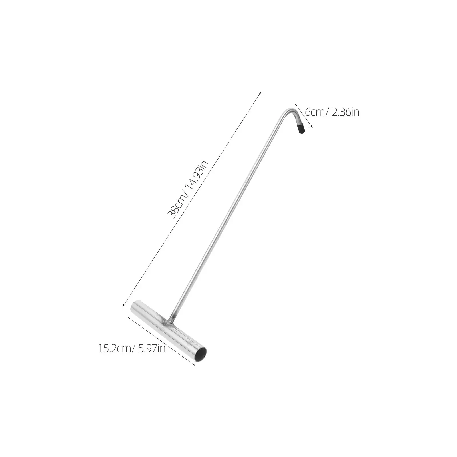 2Pcs Stainless Steel Manhole Hook T Hook for Well Cover Door Roller Shutter Pulling Manhole Cover Lifting Tool Heavy