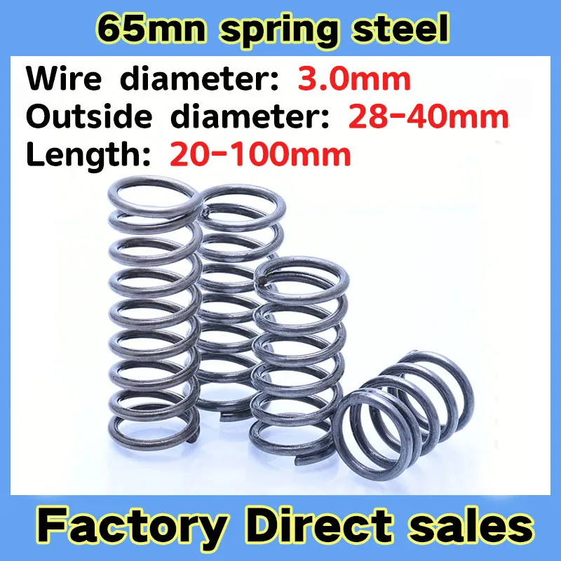 

1pcs Wire Dia 3mm Compression Spring Spring Steel Y-type Spiral Pressure Spring Length 30 - 100mm Outer Dia 28mm - 40mm