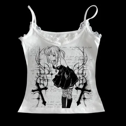 Y2k Women 90s Vintage Clothes Clothing Baby Tees Tops Women's T-shirts Goth Anime Girl printing Emo Kpop Goth Baby Tees Harajuku