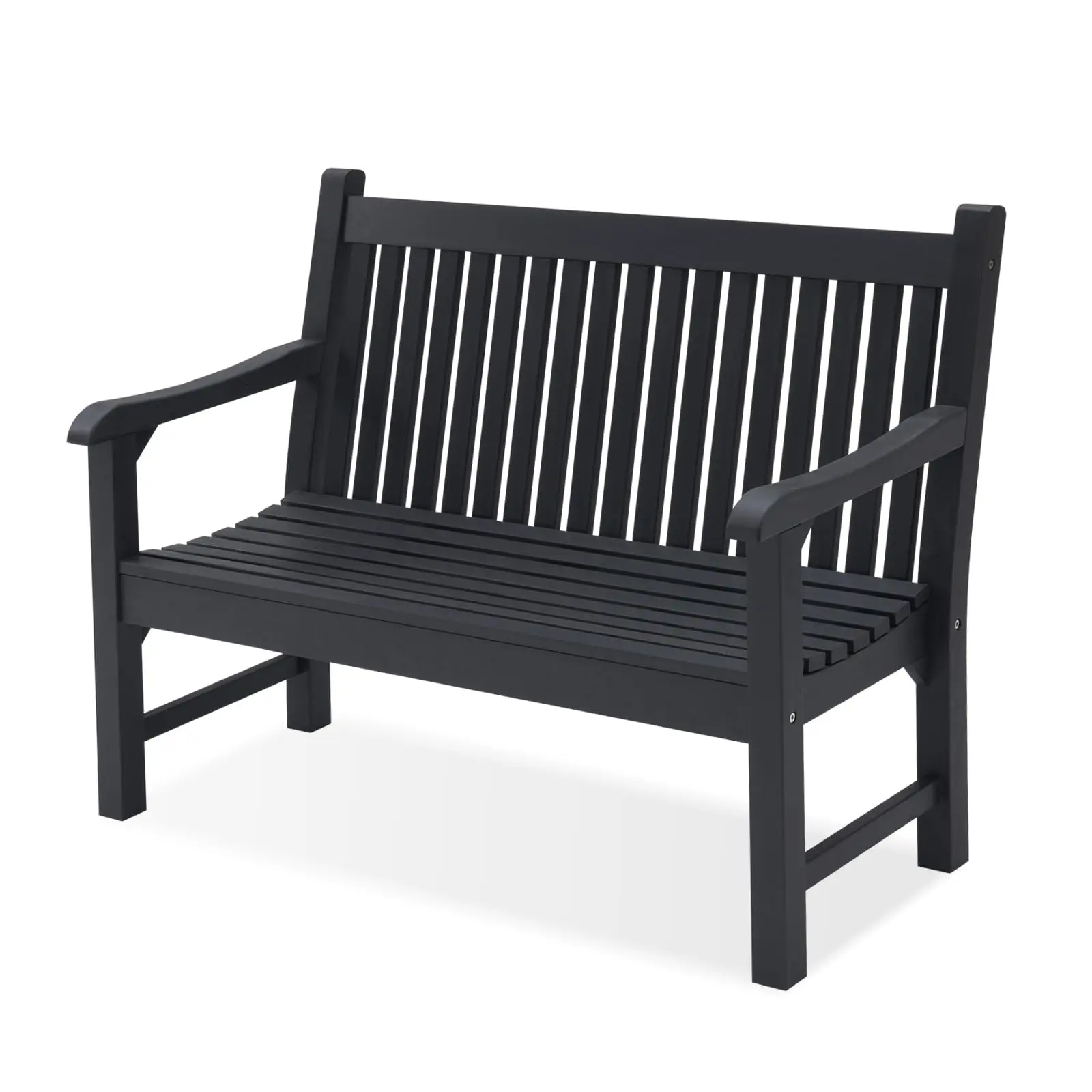 2-Person Outdoor Bench with 700 Lbs Weight Capacity, Black