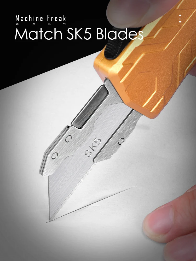 Imagem -05 - Pocket Knife com Alça de Liga de Alumínio Exocet Otf Utility Paper Knife Wallpaper Cutter Edc Substituível Sk5 Lâminas Cnc