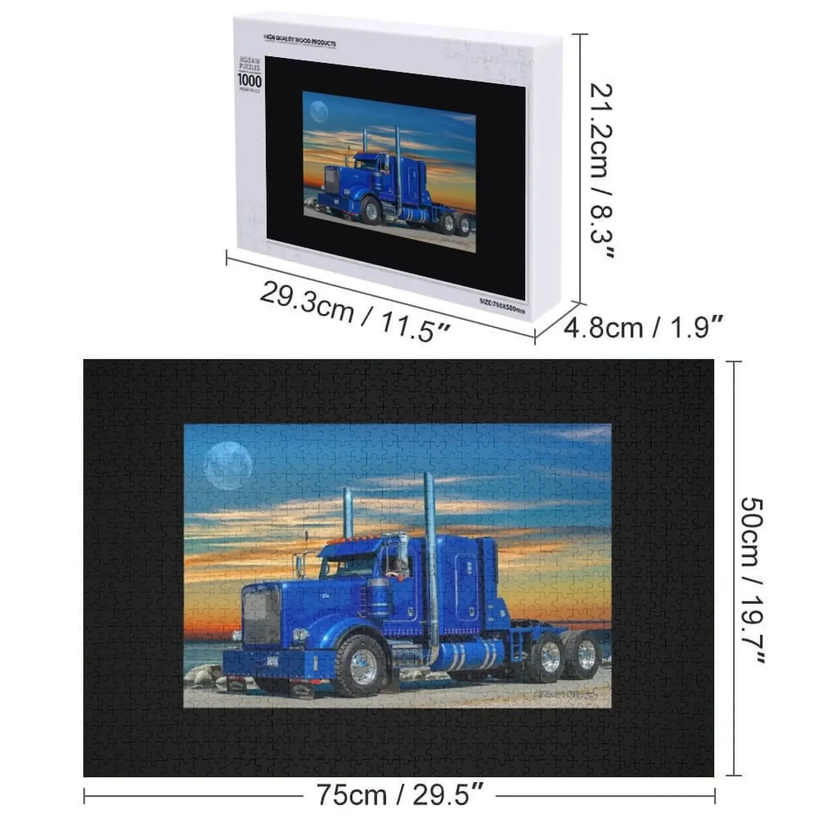 Puzzle Blue Peterbilt Anime opere d'arte con foto doganali personalizzate con puzzle fotografico