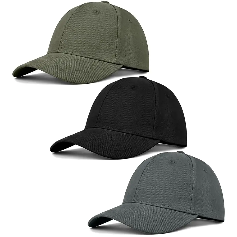 

Набор из 3 унисекс-кепок из хлопка: регулируемые, без каркаса, однотонные, спортивные, для гольфа, для мужчин и женщин